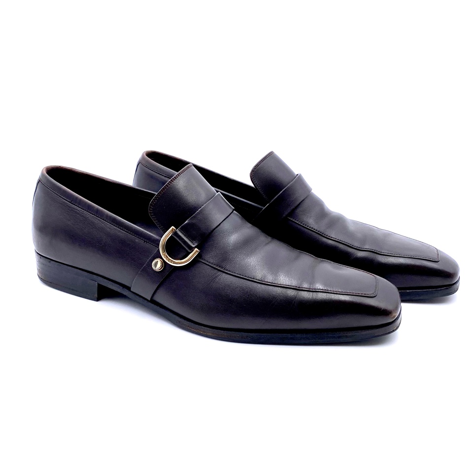 Gucci loafer shoes in brown leather with side trim - DOWNTOWN UPTOWN Genève
