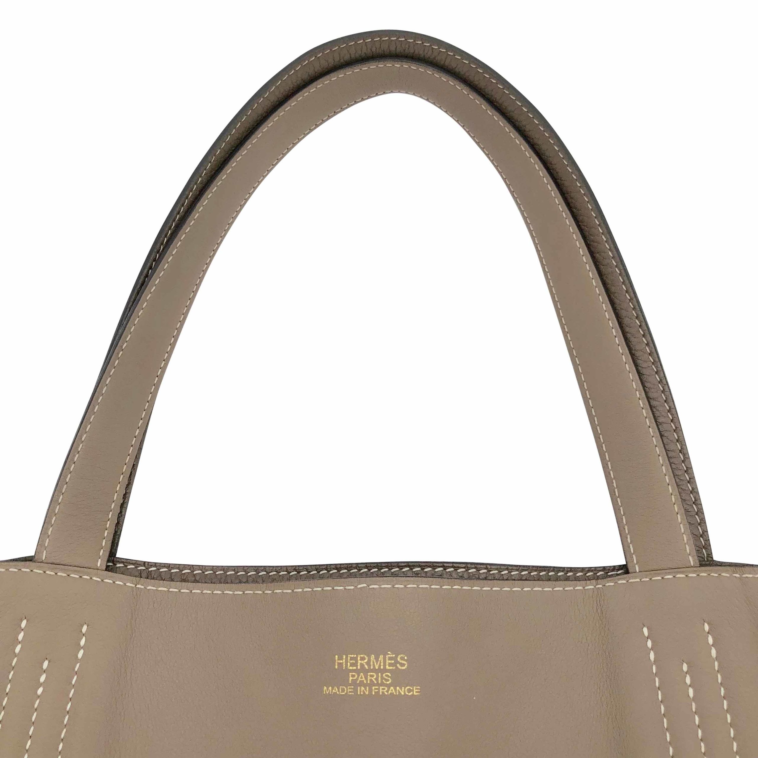 Double sens leather handbag Hermès Beige in Leather - 36068931