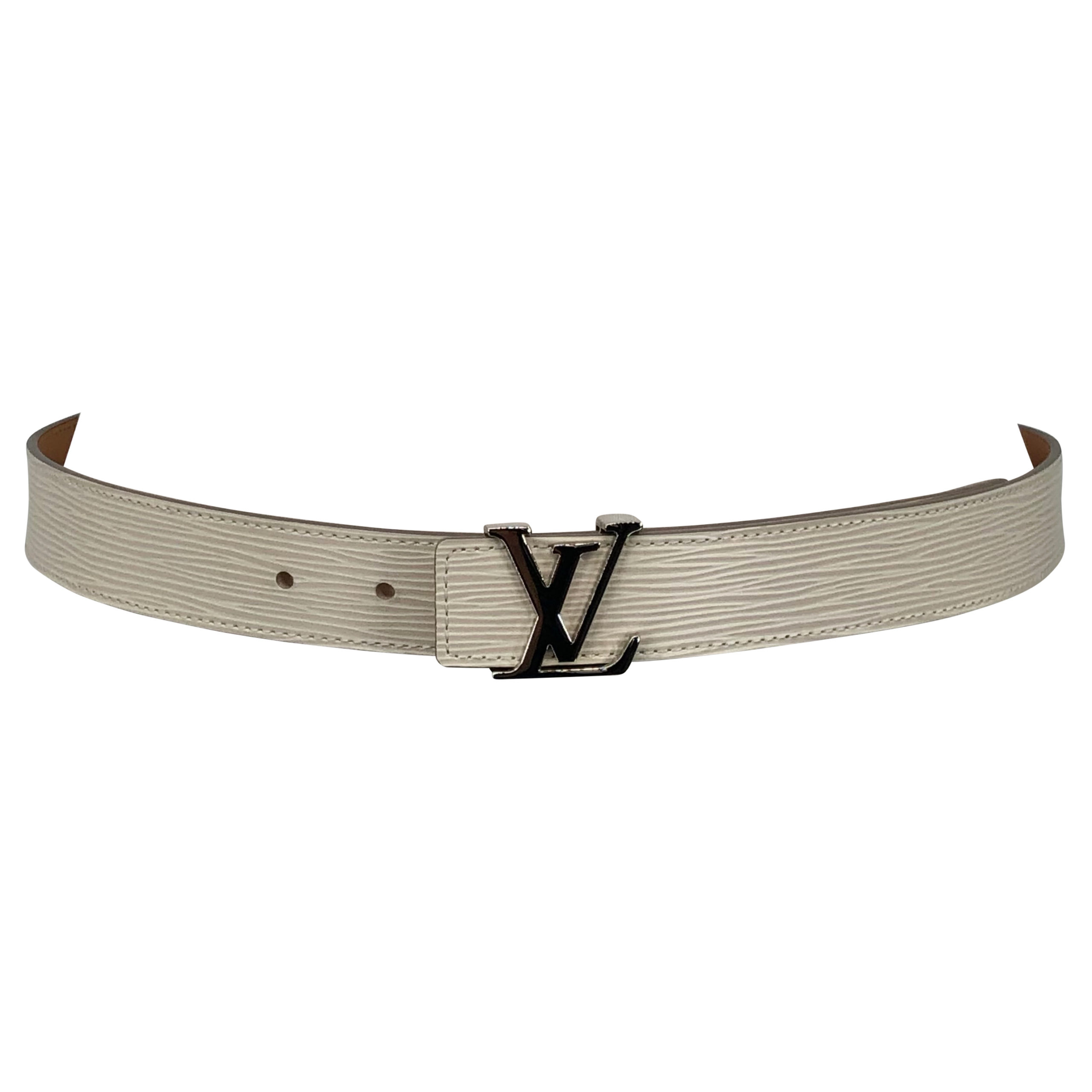 Leather belt Louis Vuitton White size 75 cm in Leather - 33423689