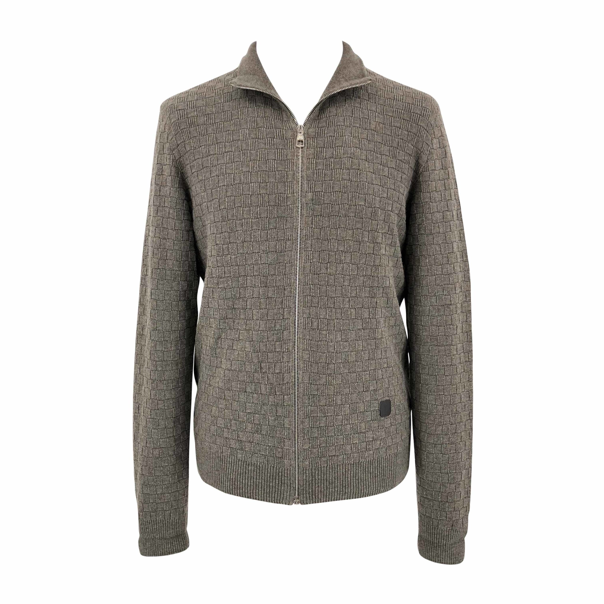 Louis Vuitton, Sweaters, Louis Vuitton Damier Cardigan Fullzip Mens  Sweater