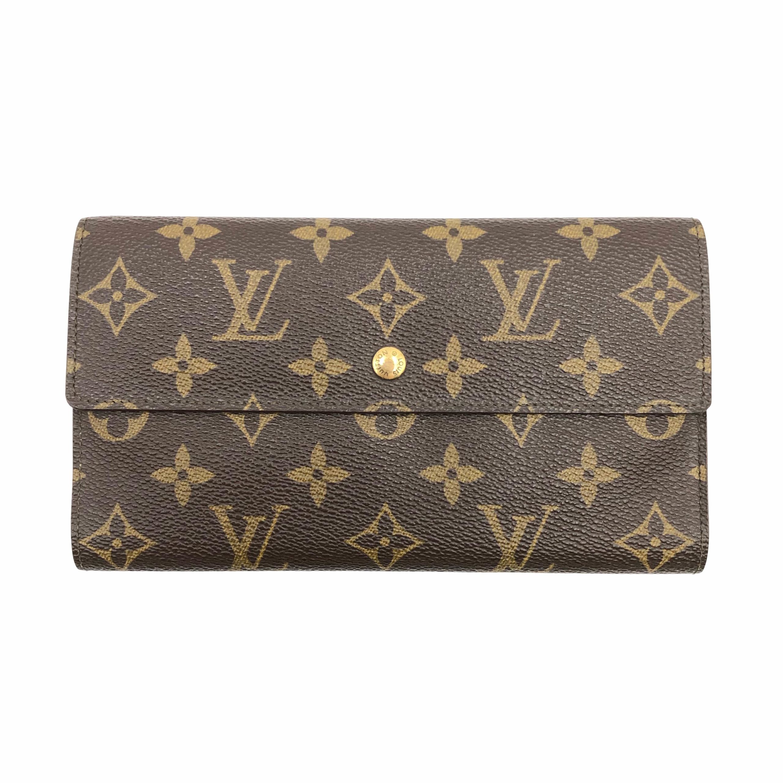 Louis Vuitton vintage tri-fold wallet in brown monogram canvas - DOWNTOWN  UPTOWN Genève