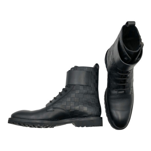 Louis Vuitton boots in black leather with damier - Image 2