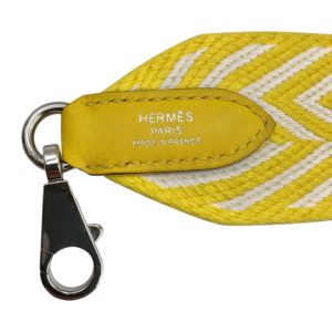 HERMES Canvas Strap Gold Buckle Yellow/Red