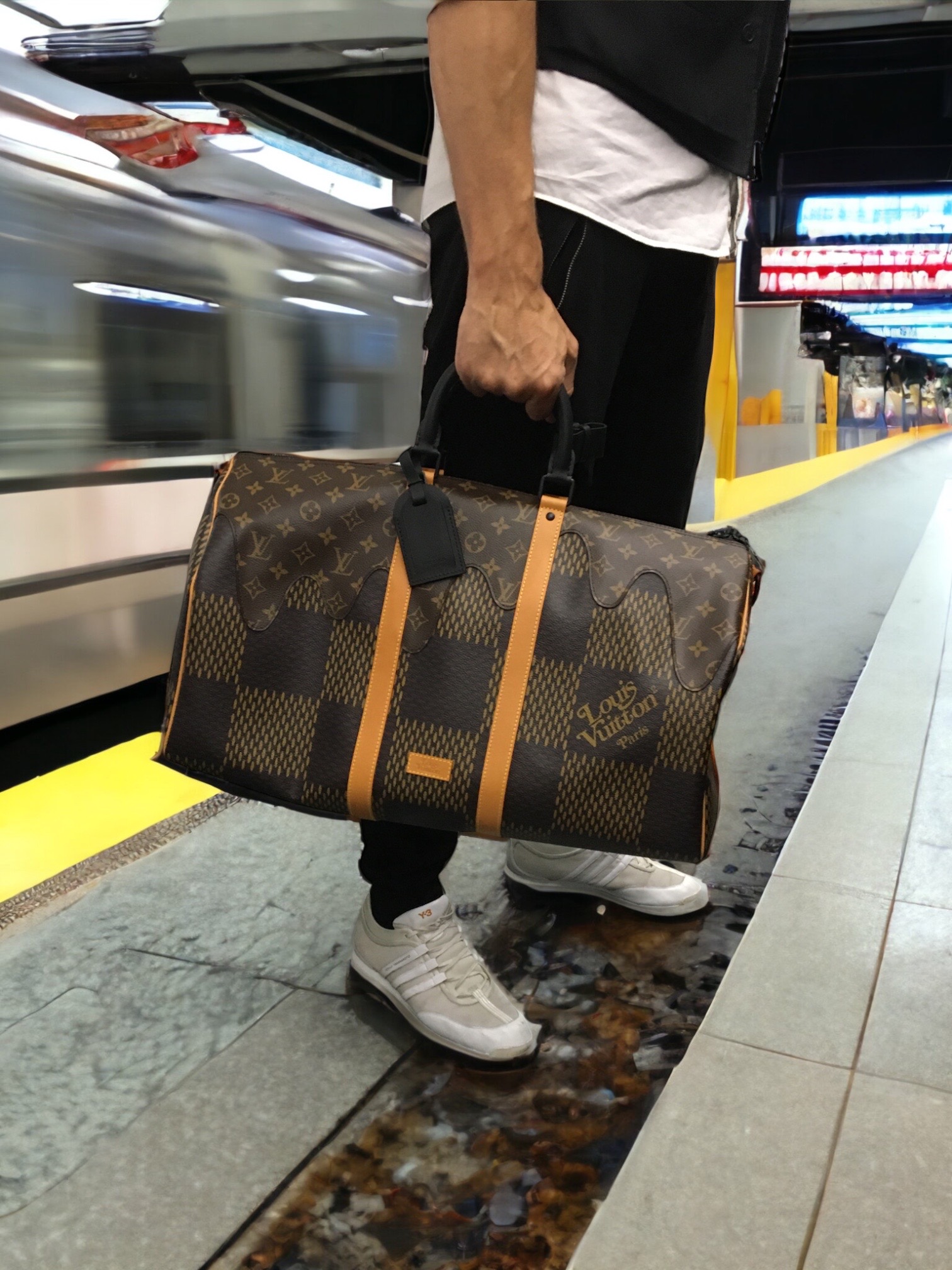 Louis Vuitton Virgil Abloh X NIGO Brown Monogram And Giant Damier Coated  Canvas Keepall 50 Bandoulière Black Hardware, 2020 Available For Immediate  Sale At Sotheby's