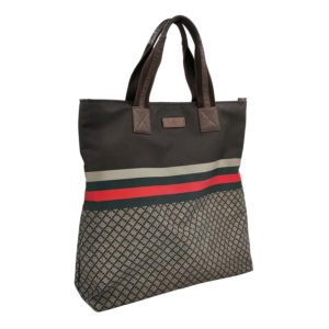 Gucci bag tote weekender in brown printed nylon - DOWNTOWN UPTOWN Genève