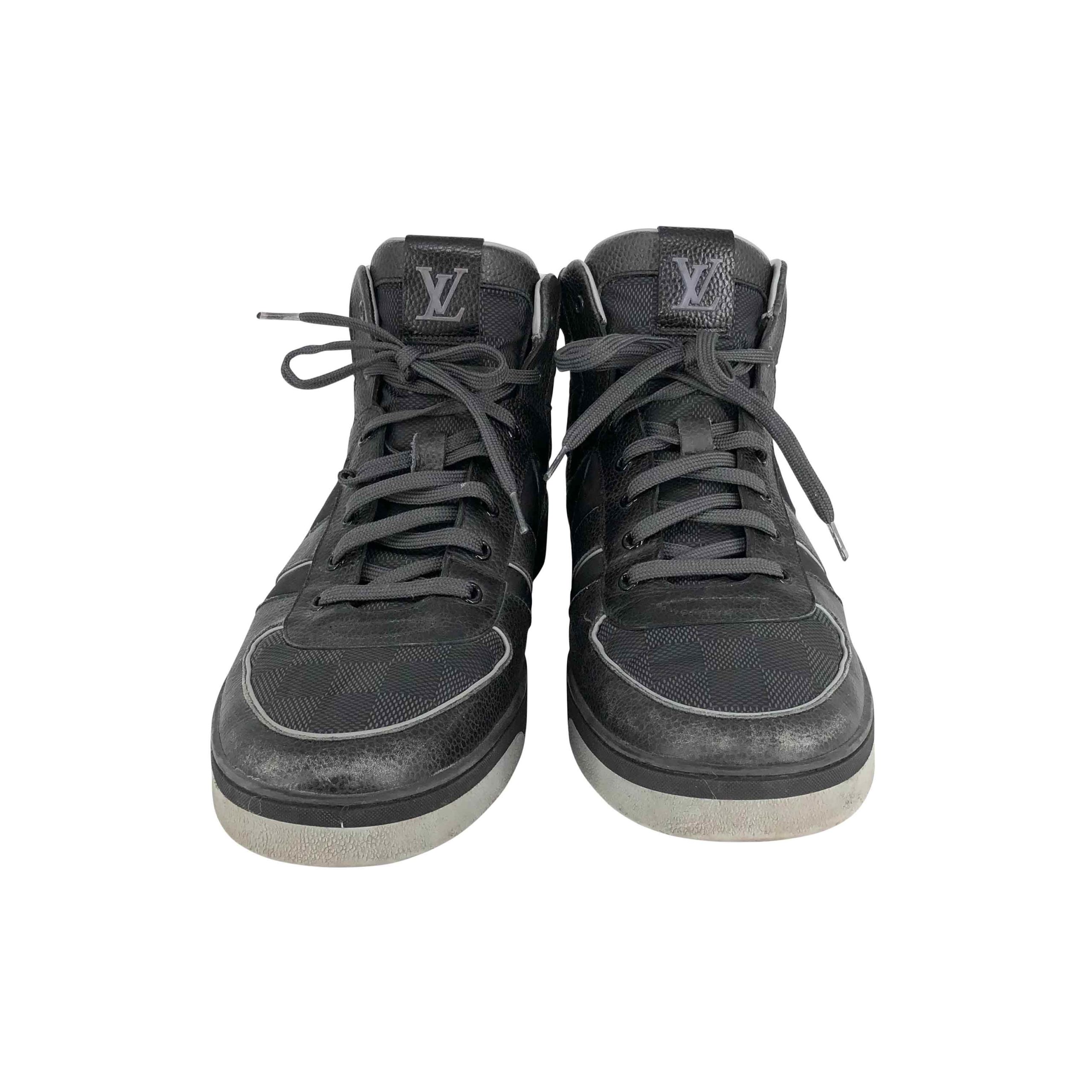 Louis vuitton black high top sneakers online