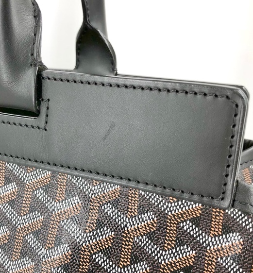 Goyard Bellechasse MM tote bag in canvas print with black leather