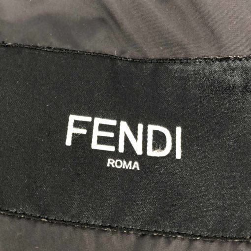 Fendi down jacket in black nylon with shearling collar - Image 4