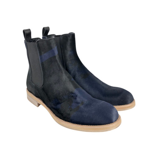 Louis Vuitton Kim Jones RW FW2018 prototype ankle boot in blue/black fur