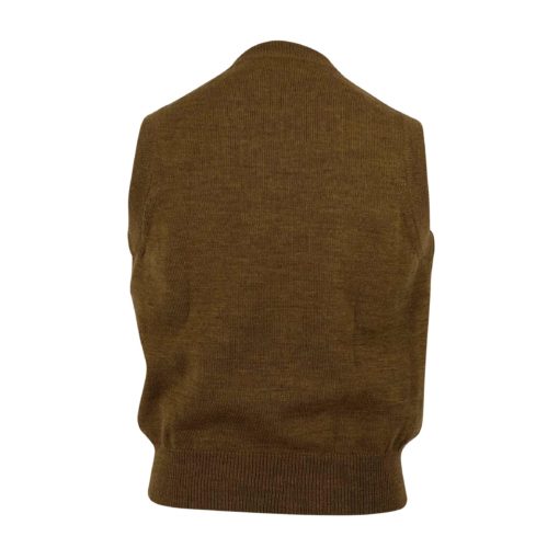 Knit Specifications vest in khaki wool mix - Image 2