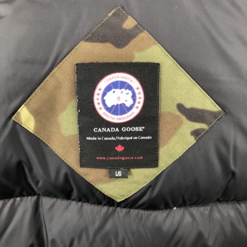 Canada Goose padded jacket in green camouflage with fur hood - Image 4