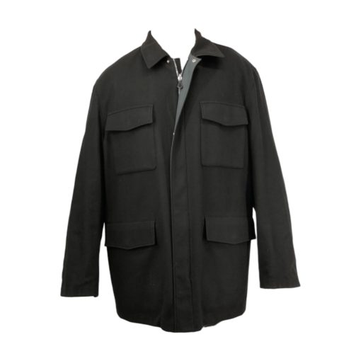 Hermès reversible parka in black cashmere and grey nylon